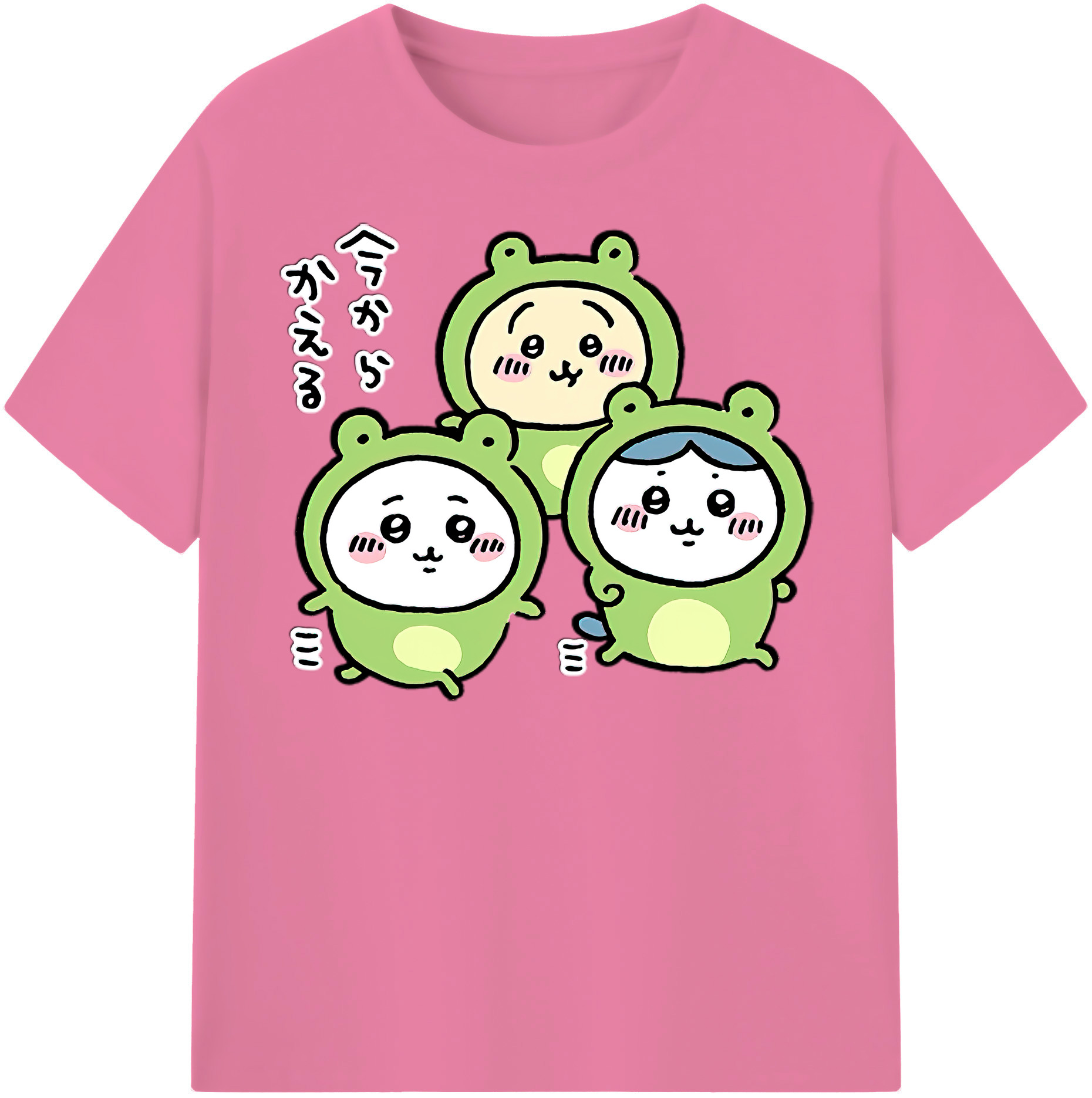 （画像用） ちいかわ ハチワレ Chii-kawa hachiware 綿100％半袖Tシャツ（フロントプリント）
